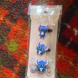 Disney Stitch Blue and Pink Hair Clip Set